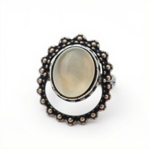 Oxidized Stone Ring
